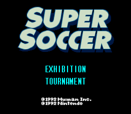 Super Soccer (USA) Title Screen